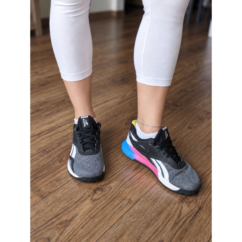 Reebok Nano X Women 7.5 Black Proud Pink Cross Training Gym Shoes